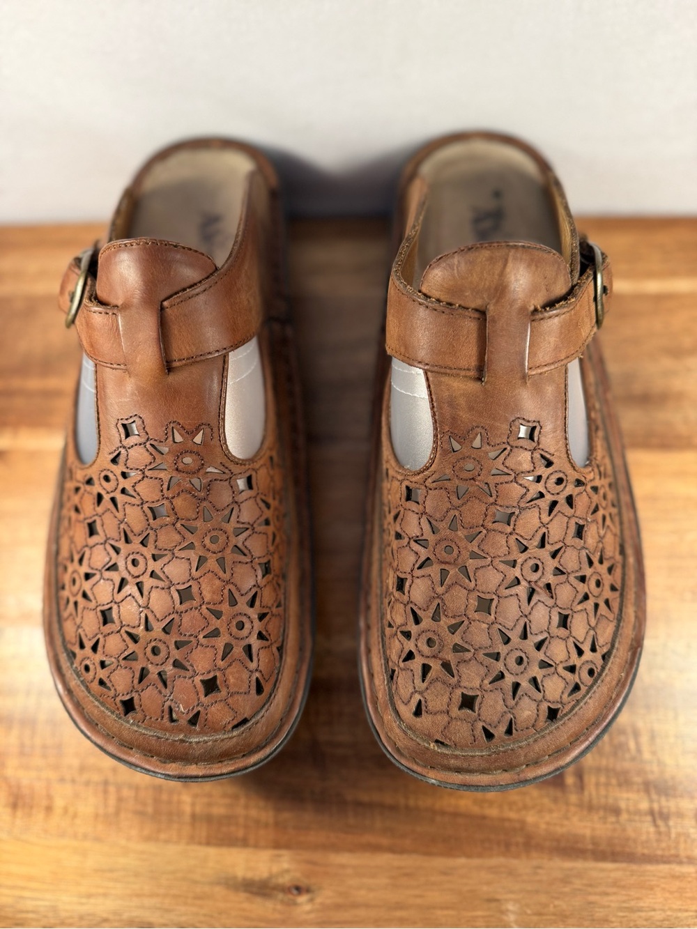 Alegria Brown Leather Comfort Clog Size 40 (US 10)